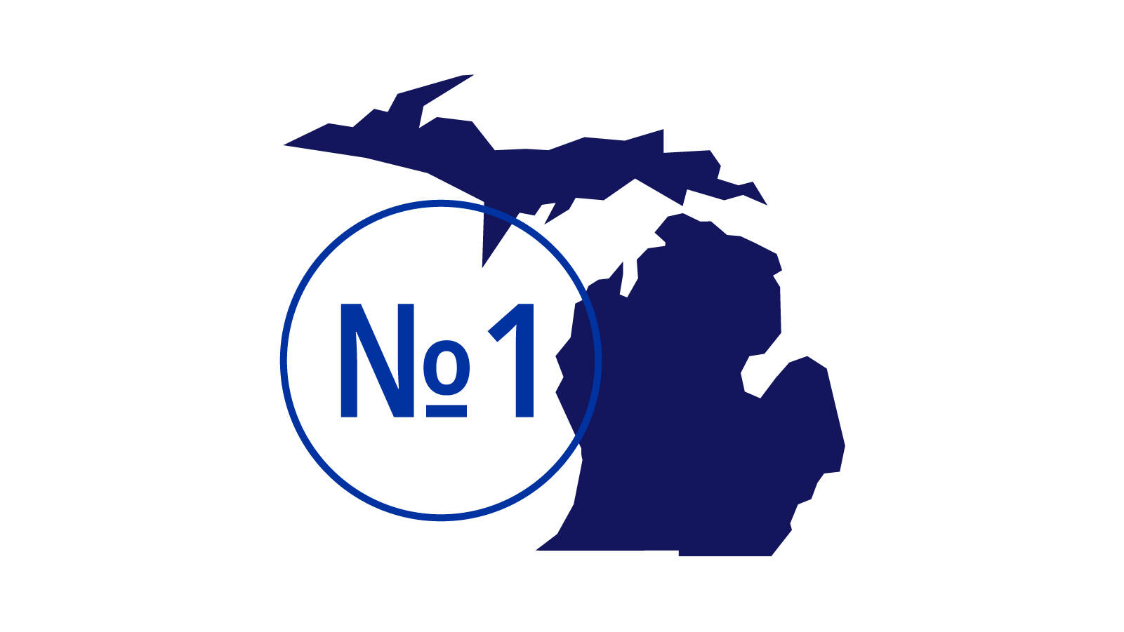 A map of Michigan with "Number 1" on it.